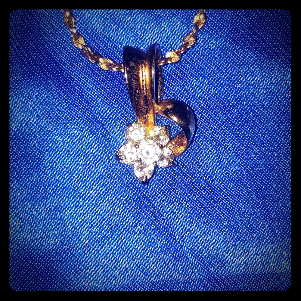 Necklace with Diamond Flower Charm